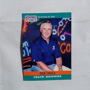 1990 Pro Set Don Shula Football Card Miami Dolphins #185 NFL HOF Coach USED Card